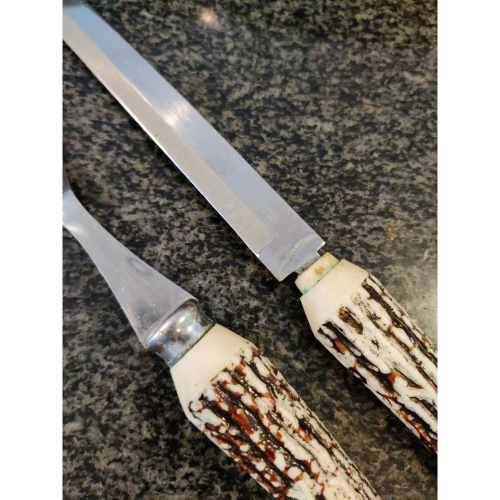 Vintage Crown Awards 2 Piece Carving Knife Fork set - Read
